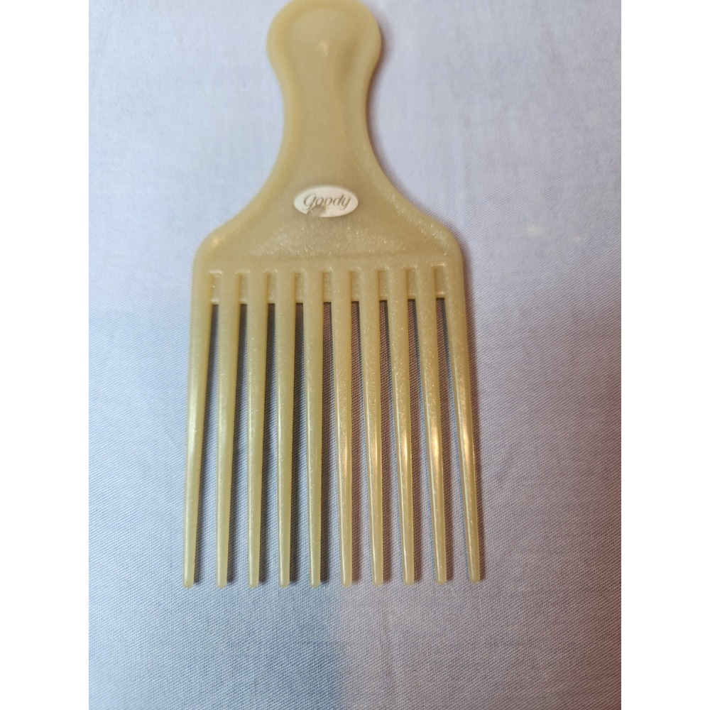 Vintage Goody Hair Pick Comb Pearlescent Beige Wide Tooth Afro Styling Too‎